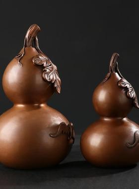 大石园铜福禄寿如意葫芦摆件招财纯铜葫芦乔迁开幕礼