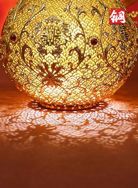 黄铜摆件《花丝福禄葫芦》铜工艺品客厅玄关装饰家居乔迁开业礼品