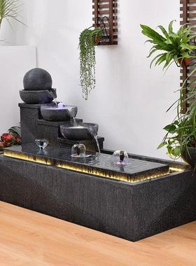 创意欧式简约流水喷泉摆件客厅现代招财景观户外庭院鱼池加湿装饰