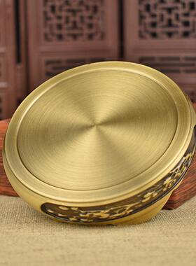 纯黄铜底座摆件香炉铜米缸文昌塔葫芦底托莲花貔貅荷花仿古工艺品