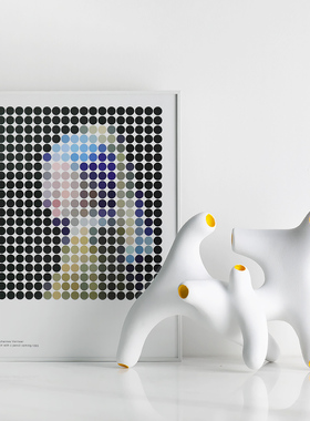 现代简约北欧几何抽n象艺术白色几何多头摆件样板房售楼处软装饰