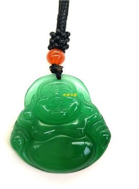 天然冰种玉髓弥勒佛笑口常开佛公项链吊坠冰润绿玛瑙观音男女挂件