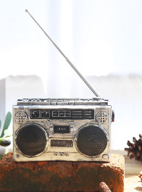 美式复古老式收音机电视机模型摆件客厅酒柜咖啡馆装创意饰品道具