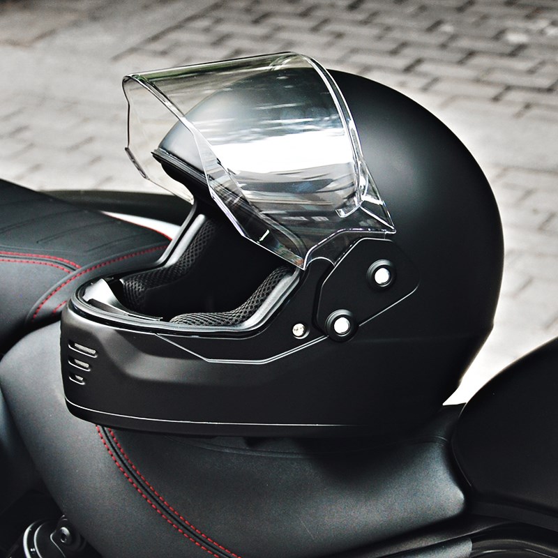 头盔男女秋冬全盔摩托车摩托车全盔巡航全覆式头盔踏板复古全盔 - 图1