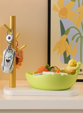 创意趣味小黄鸭入户钥匙收纳玄关摆件客厅家居装饰品乔迁新居礼物