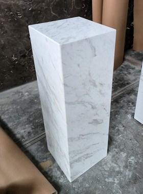 简约现代天然爵士白大理石底座玄关客厅家居装饰工艺品摆台雕塑台
