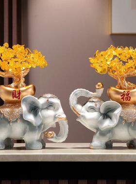 客厅玄关电视柜酒柜装饰招财鹿五福临门摆件中式葫芦流沙乔迁礼品