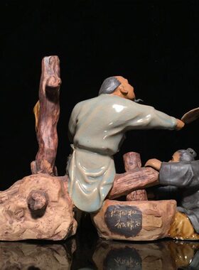 石湾公仔陶瓷摆件创意工艺精品餐厅复古摆设人物送老人家礼品公婆