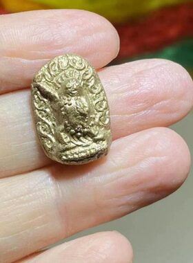 觉囊云登桑布法体灰 灵体擦擦布擦金刚手擦擦 描金彩绘版稀见明金