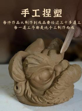 非遗泥彩塑五色醒狮国潮摆件手工绘制祝福礼物家俱用装饰品