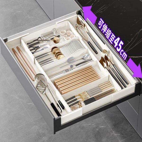 收纳盒抽屉内置分格组合厨房收纳碗筷锅铲收纳分格整理餐具收纳盒,淘宝优惠券,粉丝福利购,淘宝优惠卷