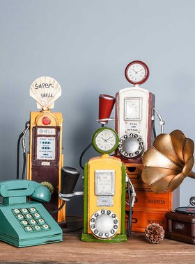 民国风老式电话机电视机摆件美式工业风复古餐饮店服装店铺装饰品
