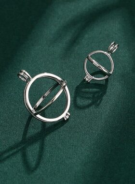 香囊球吊坠空托女随身佩戴镂空香薰球香丸球纯铜球笼灯笼吊坠扣头