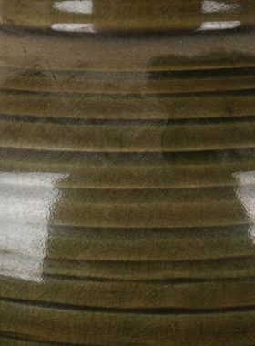 清光绪茶叶末釉刻花瓷罐子仿古董瓷器老物件民俗酒店摆件家居装饰