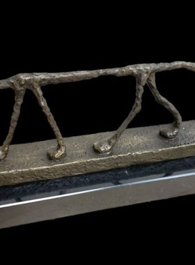 铜雕塑抽象猫贾科梅蒂名作铜像摆件家居饰品创意礼品客厅玄关书房