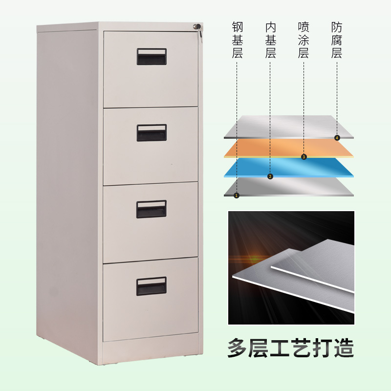 4抽卡箱 a4fc3抽卡箱挂劳柜2抽快捞夹抽屉文件柜资料带锁矮柜厂家 - 图2