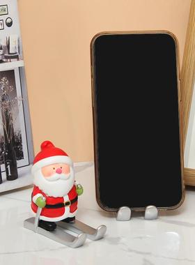 可爱圣诞老人礼物桌面手机支架麋鹿雪人平板支撑架装饰小摆件送礼