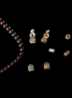 【一丁轮回银饰】玛布珠108珠饰及配件菩提根朱砂镶嵌松石送礼