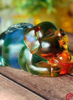 琉璃摆件元宝猪创意家居饰品 家人闺女儿子生日礼物 新年春节礼品