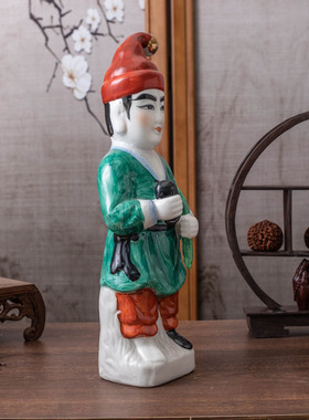 陶瓷灵神老姬爷路神陶瓷神像通财路跑差摆件中式人物摆件