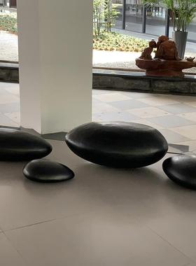 室外玻璃纤维水滴卵石雕塑售楼处酒店商场石材艺术泳池装饰摆件