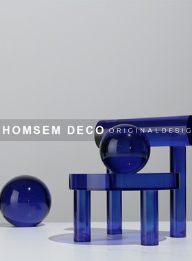 现代家居软装创意水晶椅摆件售楼处样板H间客厅书房酒柜装饰工艺