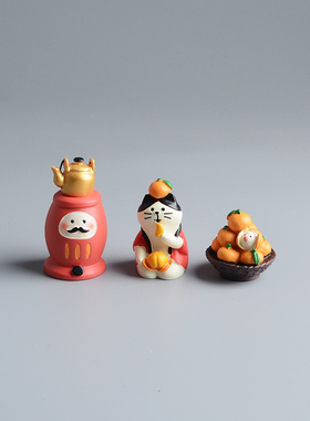 橘子摆件日式可爱系桌面模型玩偶生I日礼物送女生车载装饰车内