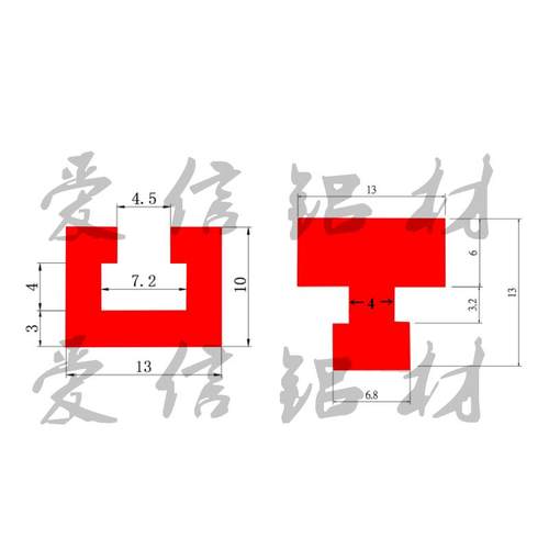 13×10光电开关感应器导轨铝合金T型公母槽过炉冶具凹凸槽C型轨道 - 图3