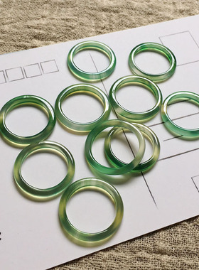 天然冰种玛瑙戒指 情侣款男女个性极细款尾戒 玉髓绿玉石玉髓指环