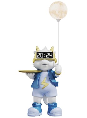 家居轻奢卡通客厅k大型落地摆件电视柜床头沙发旁装饰灯闹钟置物