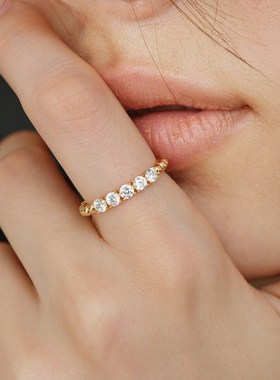 sanswood森吾《小吉星》y交织排钻戒指女小众 精致轻奢锆石食指戒