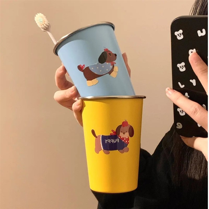 【下单立减30】可爱腊肠狗漱口杯家用H牙刷杯子洗漱杯情侣学生HS - 图1