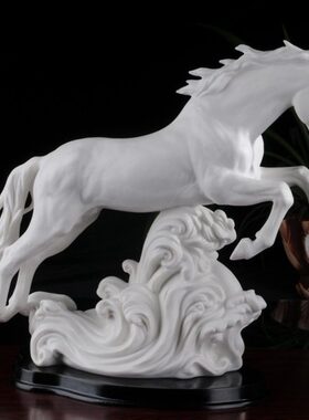 德化陶瓷马前程如意奔跑飞马客厅办公厨柜装饰招财工艺礼品摆件