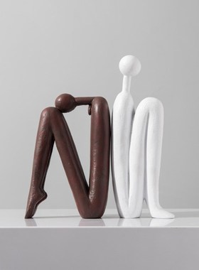 简约现代创意抽象人物书档摆件样板间书房卧室客厅玄关桌面装饰品