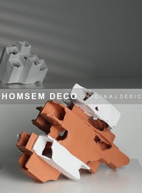 现代简约蜂巢立体几何摆件t样板间售楼处书房客厅茶几桌面软装饰