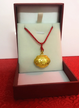 镀金仿金宝宝金色锁H小孩长命富贵锁