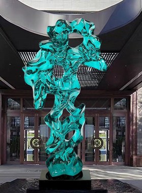 新中式抽象太湖石k玄关摆件轻奢高档软装工艺品大堂落地雕塑饰品