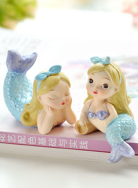 可爱卡通地中海风格美人鱼家居装饰儿童房摆R件童话故事小摆件