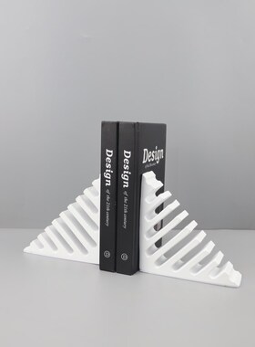 现代简约树脂三角形书挡书立摆件客厅书房玄关电视柜软.装家居饰