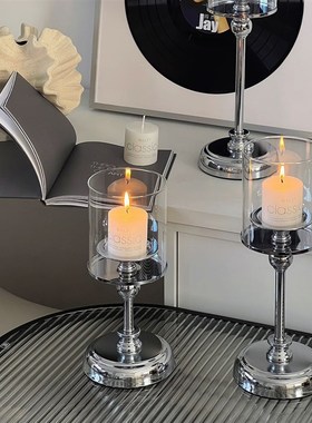 复古烛台香薰蜡烛家用烛光晚餐道具浪漫摆件O蜡烛台座餐桌装饰品