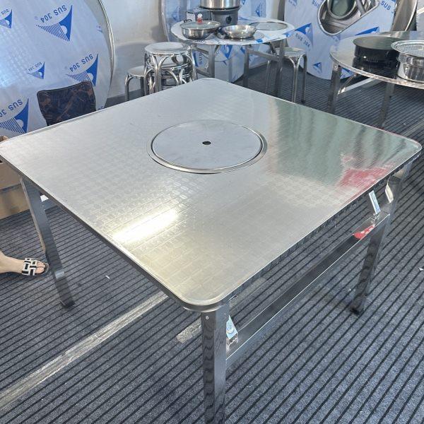加厚全不锈钢火锅桌配下沉电磁炉方桌商用餐饮电陶炉餐桌,淘宝优惠券,粉丝福利购,淘宝优惠卷