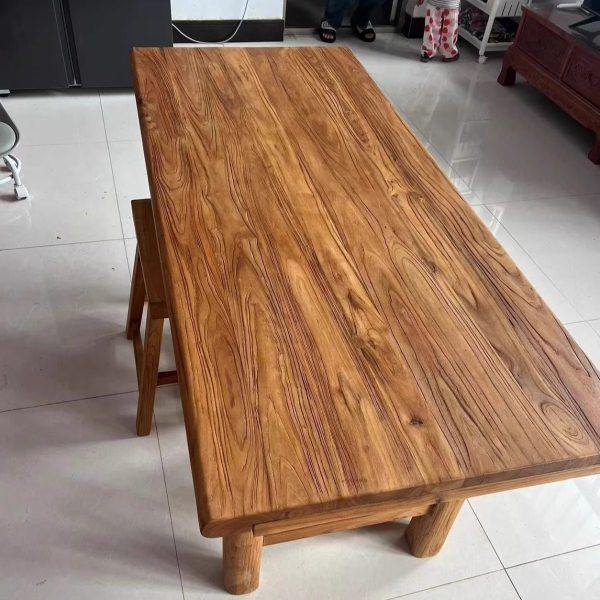 老榆木桌子实木板复古茶桌茶台商用餐桌书桌民宿茶台木板桌快餐桌,淘宝优惠券,粉丝福利购,淘宝优惠卷