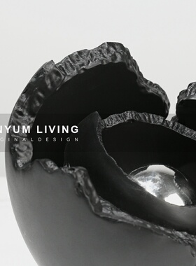 简约现代黑色创意几何p家居软装饰品样板房间电视柜茶几桌面摆件