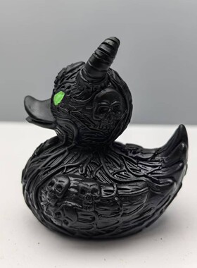 跨境新品Devil Skull Duck Decoration 魔鬼骷髅鸭装饰树脂小摆件