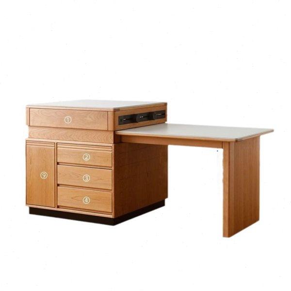 樱桃木全实木岛台餐桌一体家用小户型黑胡桃木可伸缩吧台岩板餐桌,淘宝优惠券,粉丝福利购,淘宝优惠卷