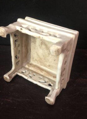 民国粉彩牡丹四方桌怀旧仿古瓷器做旧家居装饰摆件小玩玉收藏古典