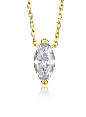 珠宝 2023新款S925银马眼钻项链J女高碳钻橄榄型钻叠戴锁骨链