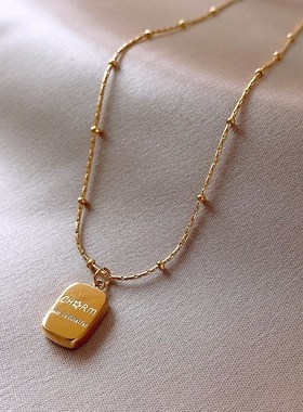 金砖不掉色项链女ins嘻哈锁骨链A冷淡风2023年新款潮网红爆款