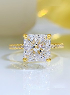 珠宝2023直播新款925银高碳钻G8*8雷迪恩冰花切豪镶欧美奢华