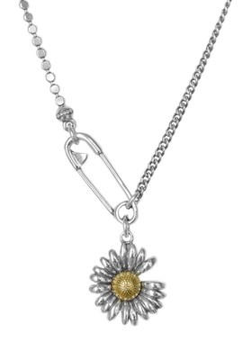 简约森系小雏f菊吊坠项链女日韩个性复古做旧向日葵别钻锁骨链项
